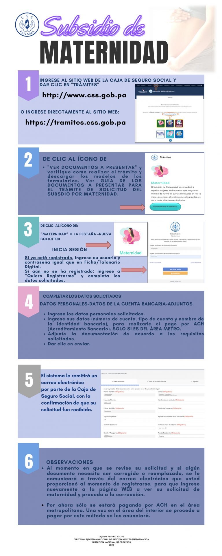 Proceso De Solicitud De Subsidio De Maternidad – Caja De Seguro Social